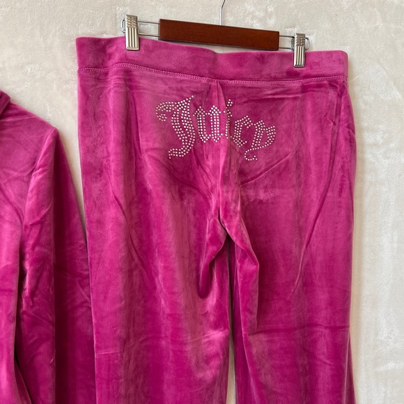 NEW Size Medium Juicy Couture Velour Jacket & OG Big Bling Flare Track Pants Set - Picture 3 of 8